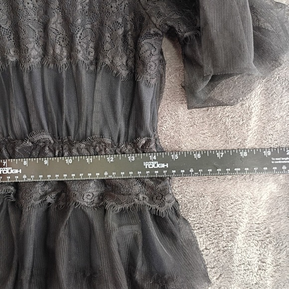 Zara BlackLace And Mesh Tiered Mini Dress Goth "Wednesday Adams" Dark Fairy Sz M - Picture 4 of 9